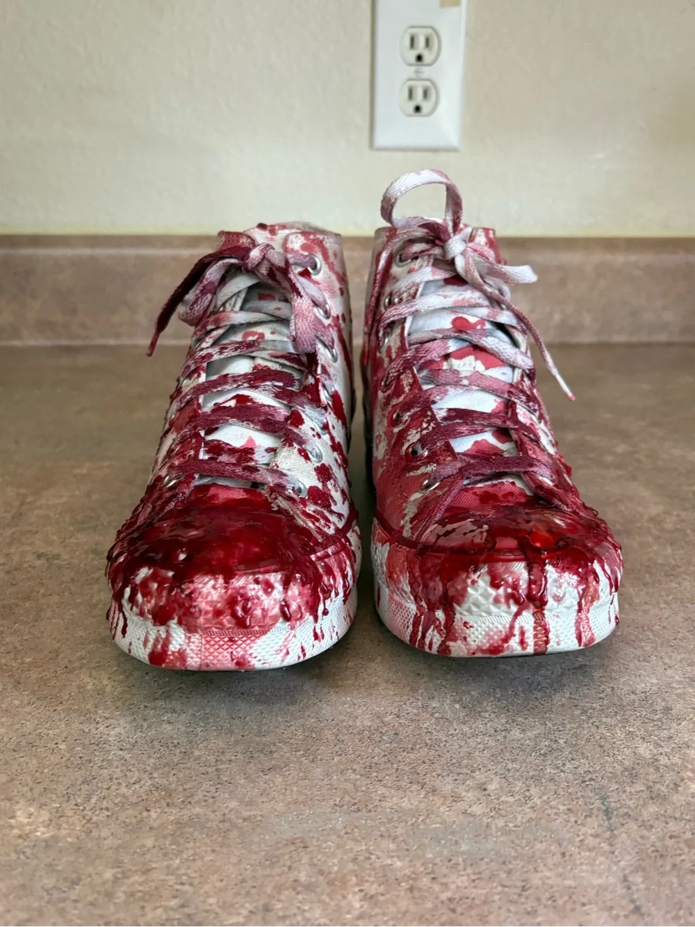 Custom Zombie Converse All Star youth 4.5 Bloody Horror Halloween Costume Shoes